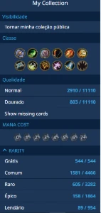 Conta Hearthstone 2017 - Blizzard