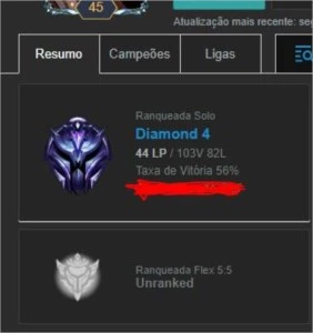 Conta League of Legends Diamante 4 LOL
