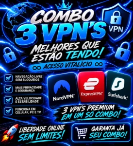 🚀 Combo 3 Vpns Premium 🔐 | Privacidade E Segurança Online - Números, Proxy e VPN Números Virtuais