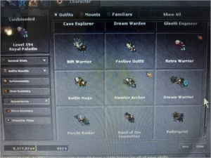 VENDO RP 590+ "ML 37" COM 15% DE LOYALTY + EK 267 FULL STORE - Tibia