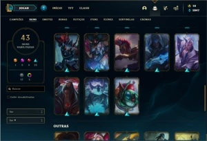 Conta bronze 2 com 72 Champs e 43 Skins - League of Legends LOL
