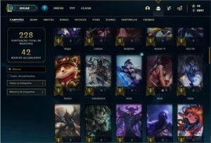 Conta bronze 2 com 72 Champs e 43 Skins - League of Legends LOL