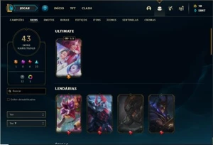 Conta bronze 2 com 72 Champs e 43 Skins - League of Legends LOL