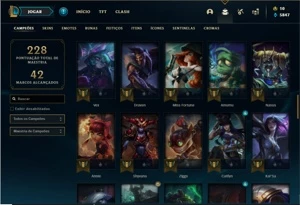 Conta bronze 2 com 72 Champs e 43 Skins - League of Legends LOL