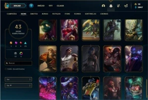 Conta bronze 2 com 72 Champs e 43 Skins - League of Legends LOL