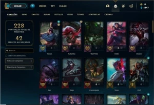 Conta bronze 2 com 72 Champs e 43 Skins - League of Legends LOL