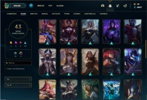 Conta bronze 2 com 72 Champs e 43 Skins - League of Legends LOL