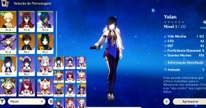 ✨Genshin Impact conta com YelanC1+zhongli+Tighnari AR10 ✨