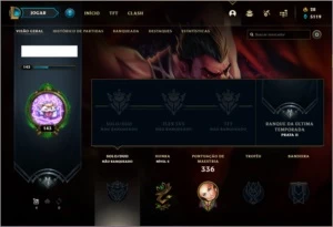 CONTA UNRANKED COM 48 SKINS E 91 CHAMPS - League of Legends LOL