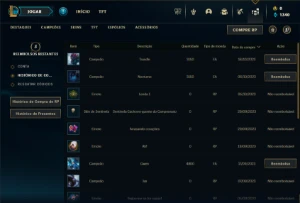 Ouro 4 com 40 Champs e 2 Skins - League of Legends LOL