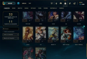 Ouro 4 com 40 Champs e 2 Skins - League of Legends LOL
