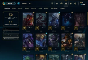 Ouro 4 com 40 Champs e 2 Skins - League of Legends LOL