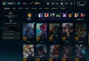 Mestre com 31 Champs e 1 Skin + 14 Fragmentos - League of Legends LOL