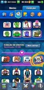 conta Clash Royale com emotes que não voltam mais!!
