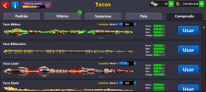 Conta 8 ball poll com 178milhões e 11 tacos lendários - 8 Ball Pool