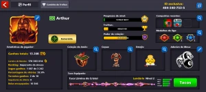 Conta 8 ball poll com 178milhões e 11 tacos lendários - 8 Ball Pool