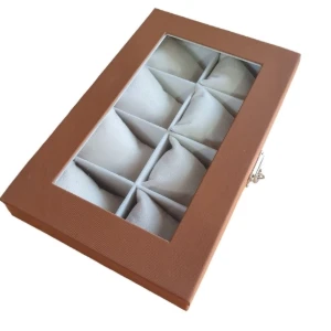 Caixa Caramelo para 8 Relógios ou Pulseiras - Artesanato e Personalizados