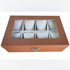 Caixa Caramelo para 8 Relógios ou Pulseiras - Artesanato e Personalizados