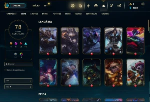 Platina 2 com TODOS os champs e 78 Skins ( No Servidor LAS ) - League of Legends LOL