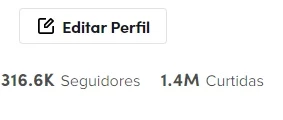 Conta tiktok 316K de seguidores, 1.4M de curtidas - Redes Sociais