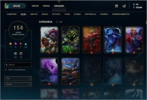 VENDO CONTA DO LOL!! 154 SKIN, TODOS OS CHAMP, PLAT V solo - League of Legends