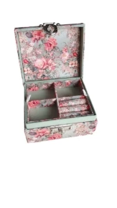 Mini Porta-Joias Floral para Viagem - Artesanato e Personalizados