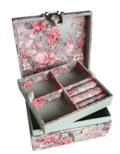 Mini Porta-Joias Floral para Viagem - Artesanato e Personalizados