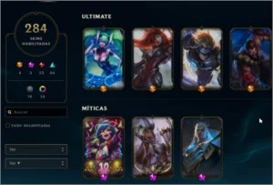 Conta LOL - 284 SKINS (4 ULTIMATES 3 MISTICAS) MESTRE S8 S9 - League of Legends