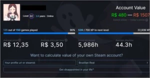 CONTA STEAM LEVEL 62 c/ 114 BONS JOGOS
