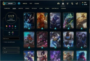 Conta prata 4 com 76 champs e 117 skins + Prestigio da Senna - League of Legends LOL