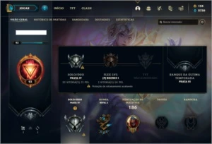 Conta prata 4 com 76 champs e 117 skins + Prestigio da Senna - League of Legends LOL
