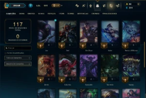 Unranked com 35 Champs e 9 Skins - League of Legends LOL