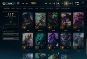 Unranked com 35 Champs e 9 Skins - League of Legends LOL