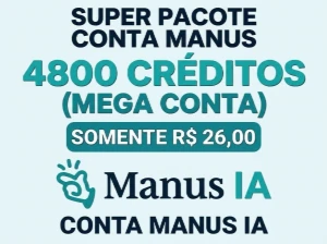 Manus IA - 4800 créditos CONTA - Inteligência Artificial