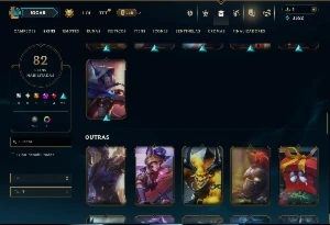 Unranked com 145 Champs e 82 Skins +4 Vitoriosas - League of Legends LOL