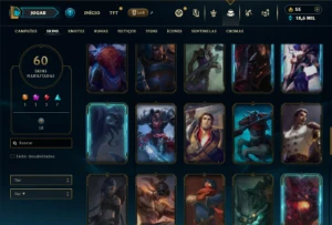 Unranked com 95 Champs e 60 Skins ( SUP / TOP ) - League of Legends LOL