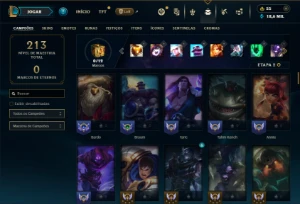 Unranked com 95 Champs e 60 Skins ( SUP / TOP ) - League of Legends LOL