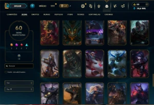 Unranked com 95 Champs e 60 Skins ( SUP / TOP ) - League of Legends LOL