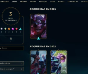 Conta Prata, Lvl 34, Upada Na Mão, 3 Skins Epicas, 4K Ea - League of Legends LOL