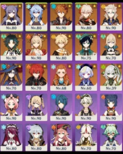 14 Personagens + 5 Armas + Keqing Skin / End Game Ar 59 - Genshin Impact