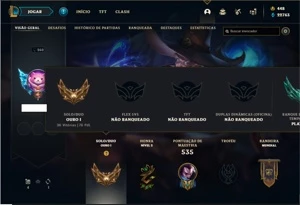 Conta ouro 1 com TODOS os champs e 173 Skins (7 Vitoriosas) - League of Legends LOL