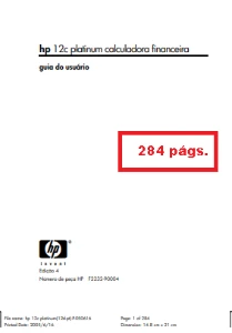 HP 12C Financeira + Manual em pdf  284pgs - Outros