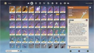Hu Tao C1 + Mona C1 + Shogun + Armas 5 estrelas - Genshin Impact