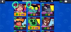 BRAWL STARS NV 244; 66 SKINS;41K DE TROFEUS MAXIMOS