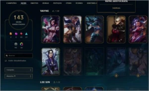 Diamante 1 s9 143 skins - League of Legends LOL