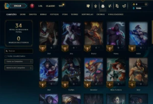 Esmeralda 4 com 40 Champs e 35 Skins - League of Legends LOL