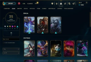 Esmeralda 4 com 40 Champs e 35 Skins - League of Legends LOL