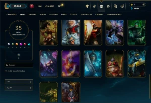 Esmeralda 4 com 40 Champs e 35 Skins - League of Legends LOL
