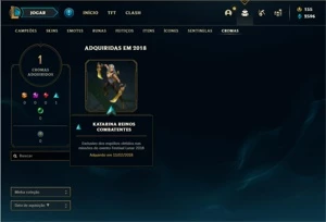 Conta unranked com 30 Champs e 14 Skins - League of Legends LOL