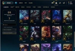 Conta unranked com 30 Champs e 14 Skins - League of Legends LOL